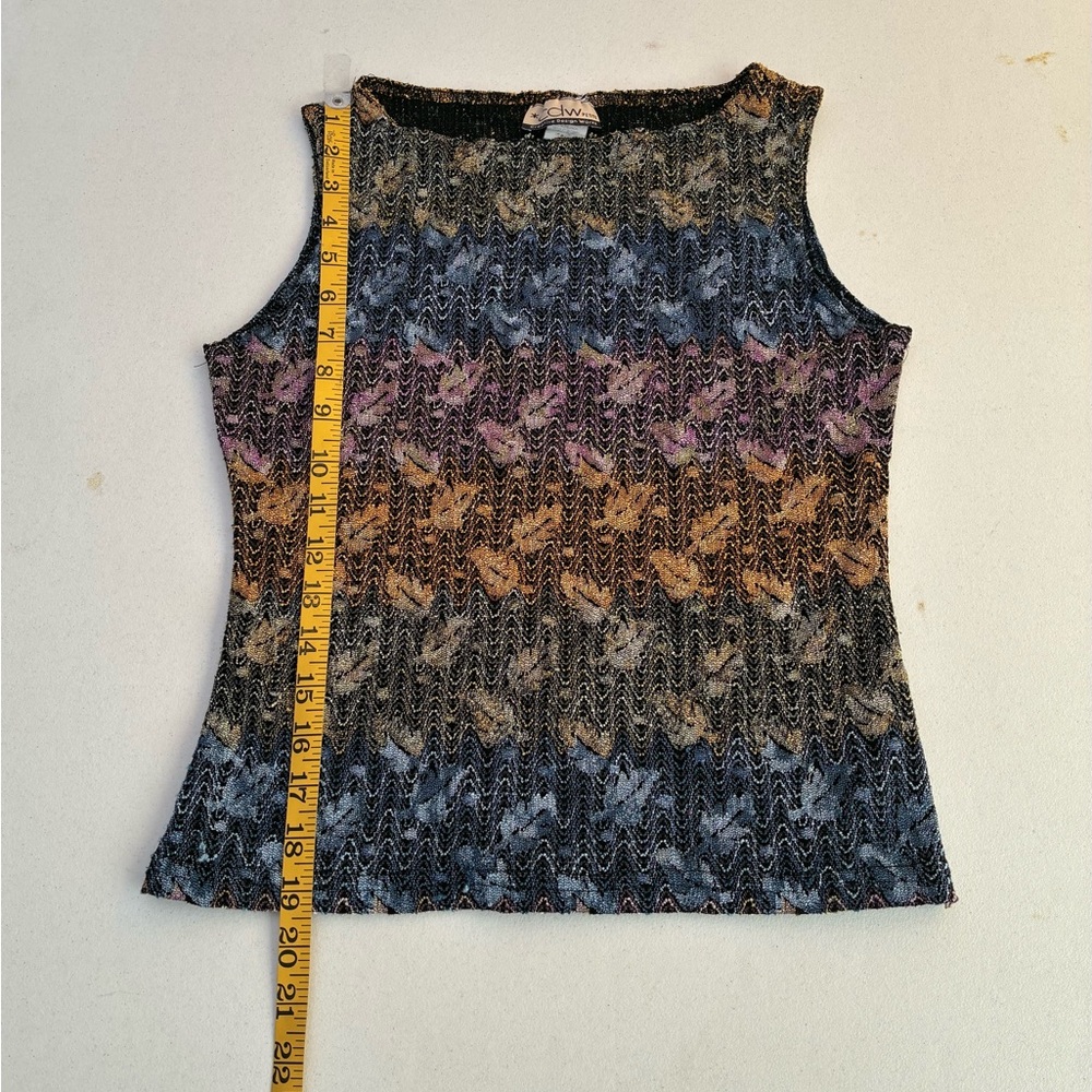 Vintage 90’s Multicolour Tapestry Woven Fitted Top - Picture 5 of 6